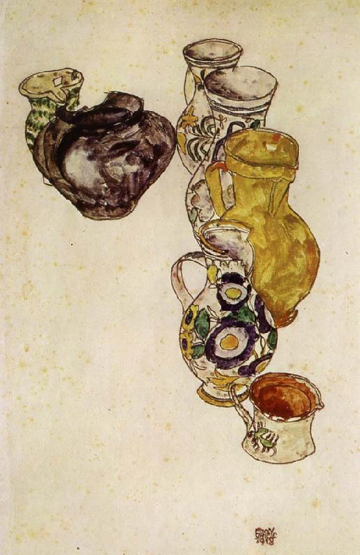 Egon Schiele Peasants- Jugs